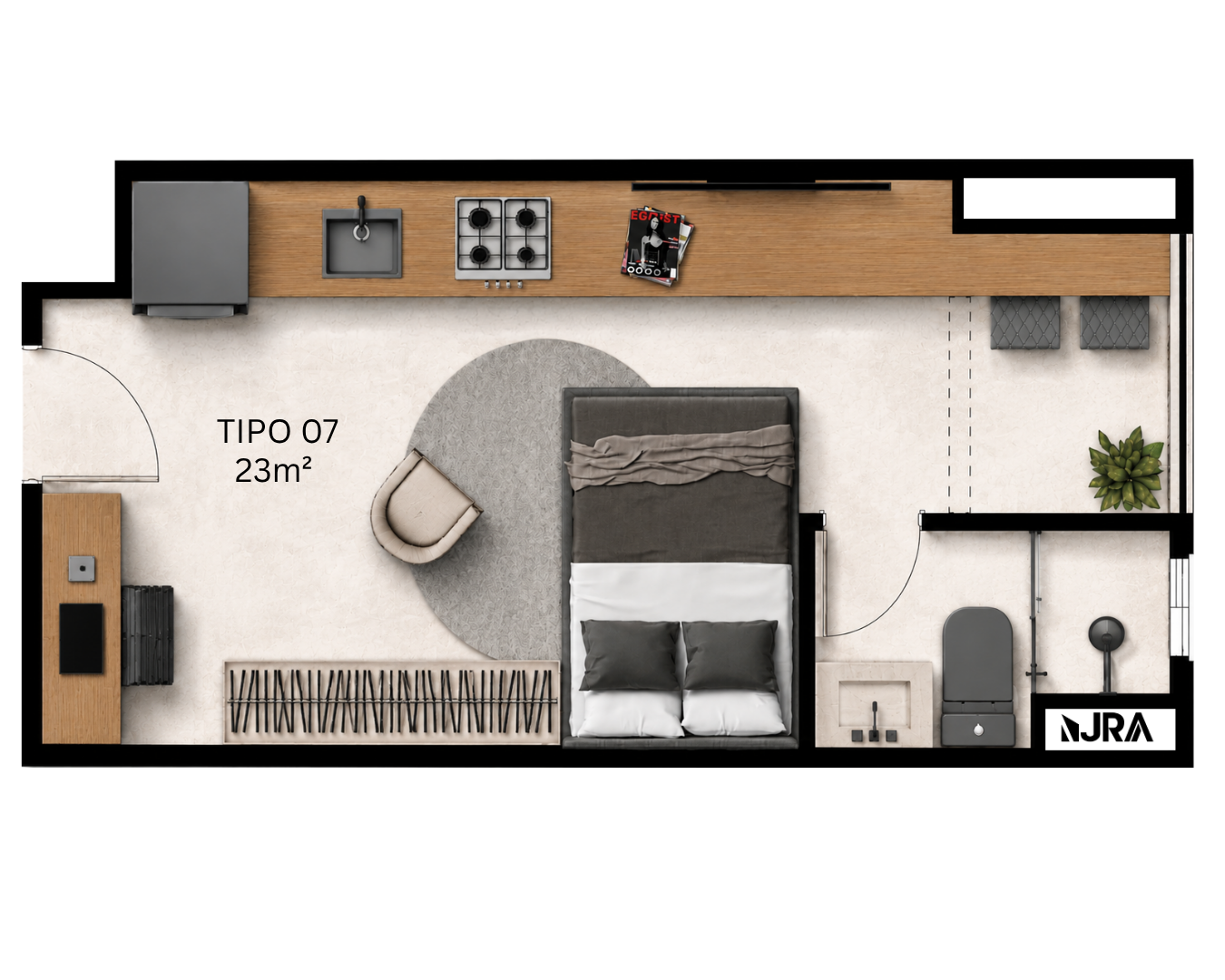 Planta Studio - Tipo 07