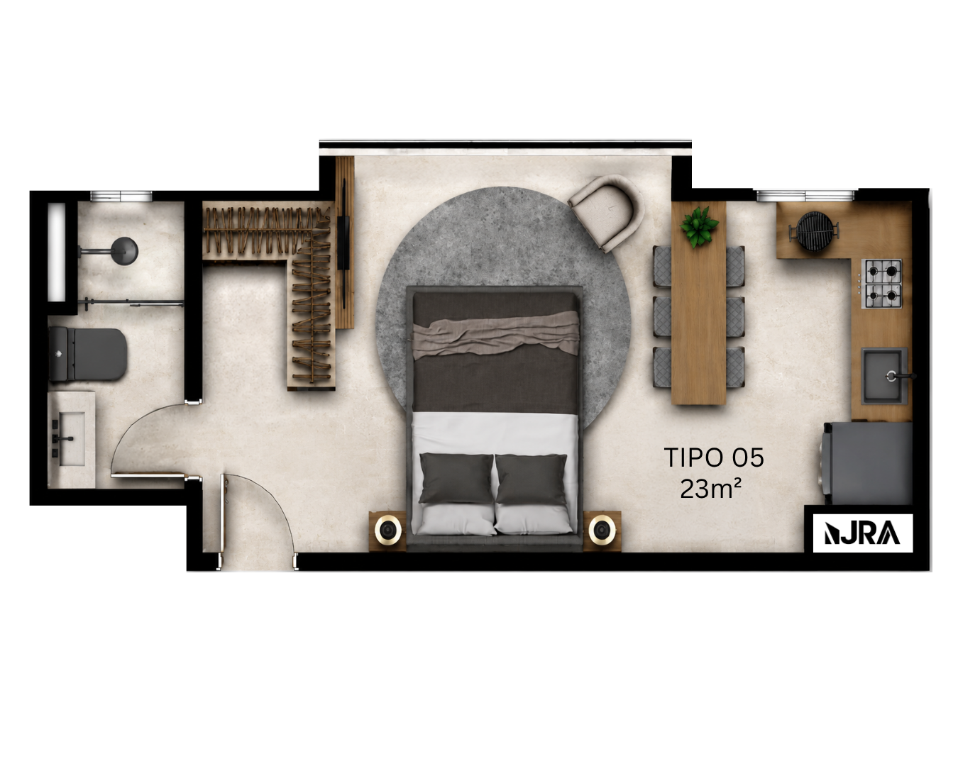 Planta Studio - Tipo 05