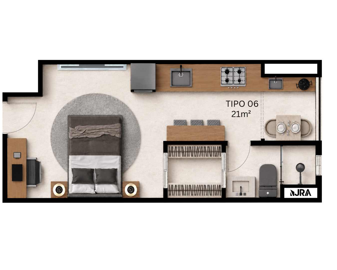 Planta Studio - Tipo 06