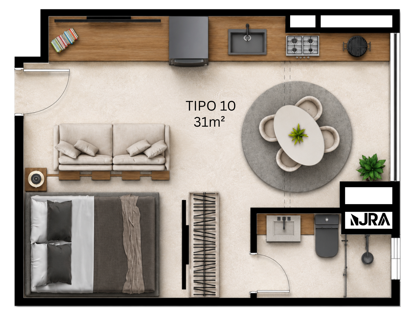 Planta Studio - Tipo 10