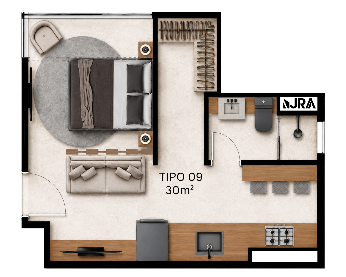 Planta Studio - Tipo 09
