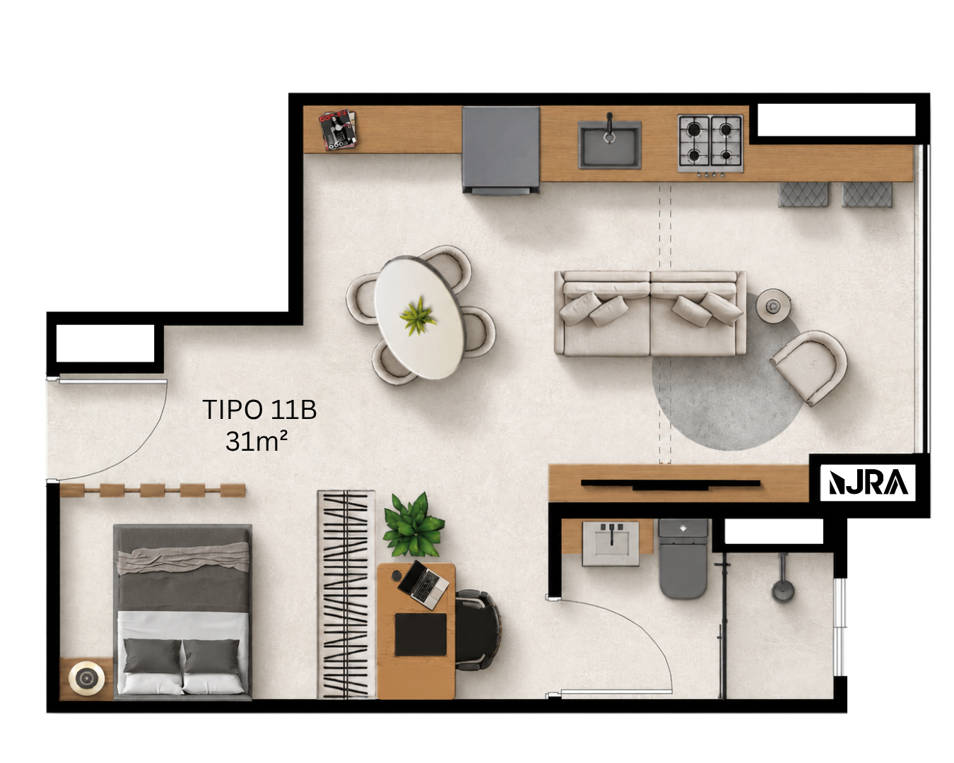 Planta Studio - Tipo 11B